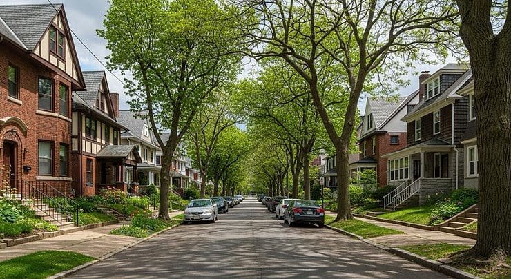 Local neighbourhood in Coventry showing housing and surroundings