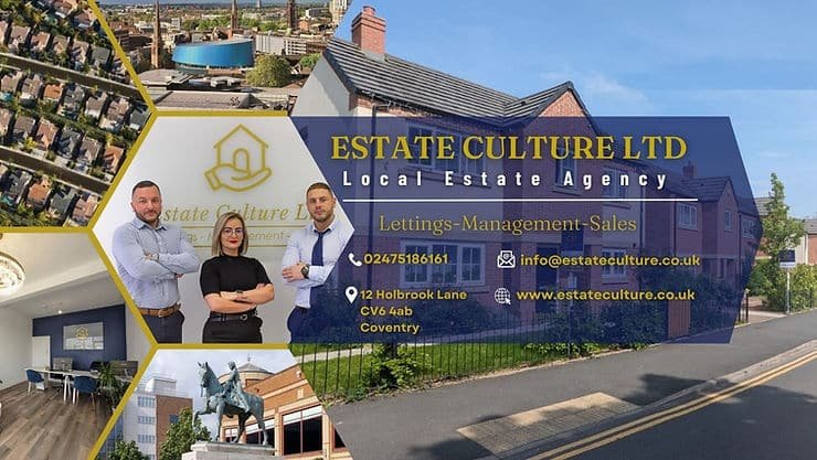 Estate agent in Coventry discussing house valuation with clients – Estate Culture